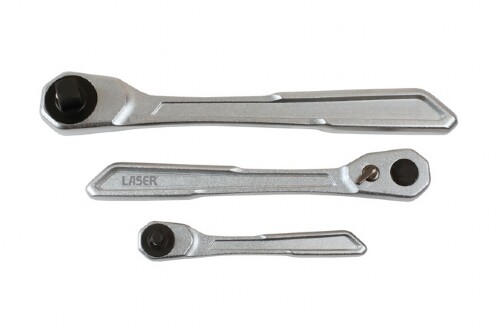 Laser Tools Slim Handled Ratchet Set 1/4 3/8 1/2 Drive Tools 3pc TS3
