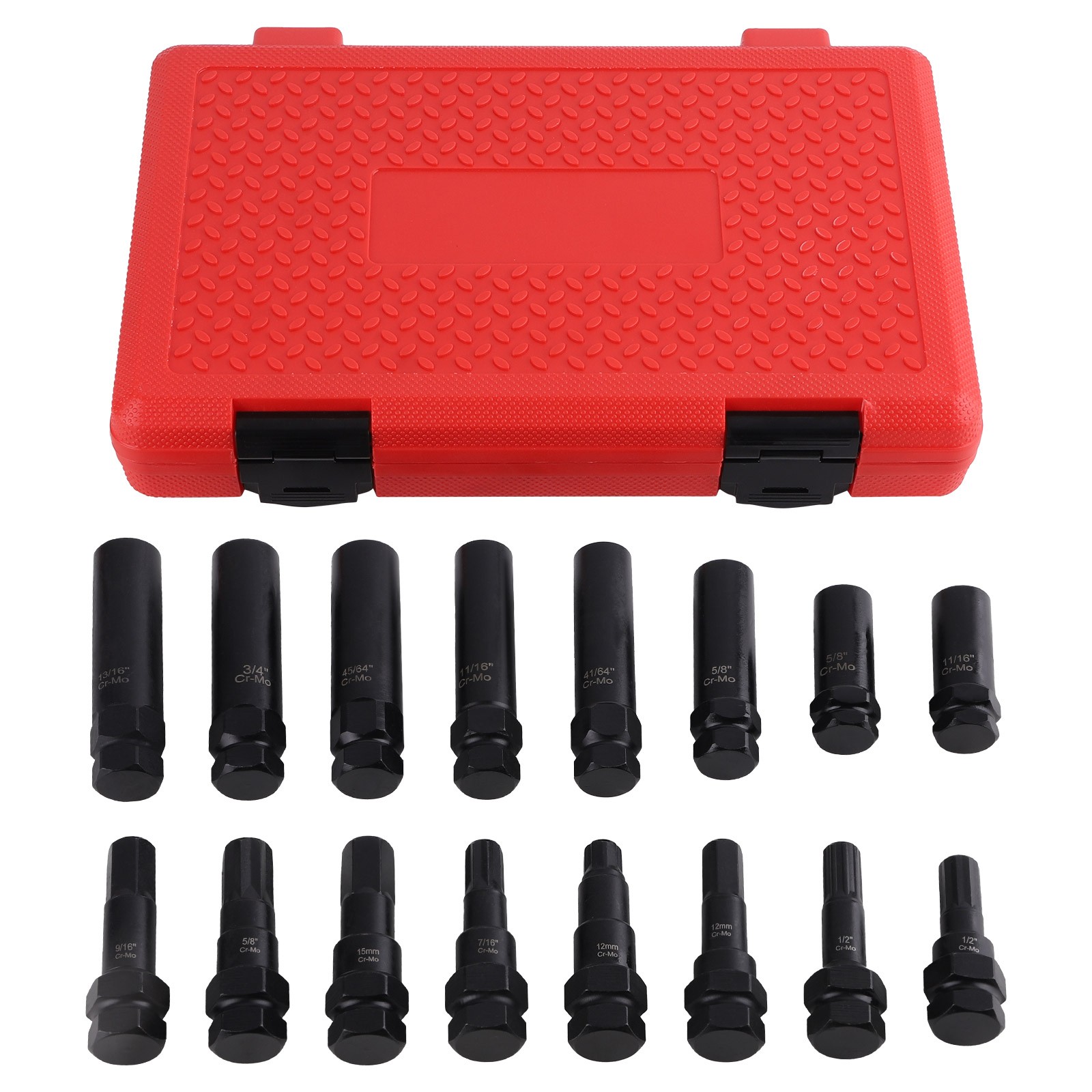 16PCS Master Wheel Locking Lug Key Set, Wheel Lock Removal SKT Tool Kit