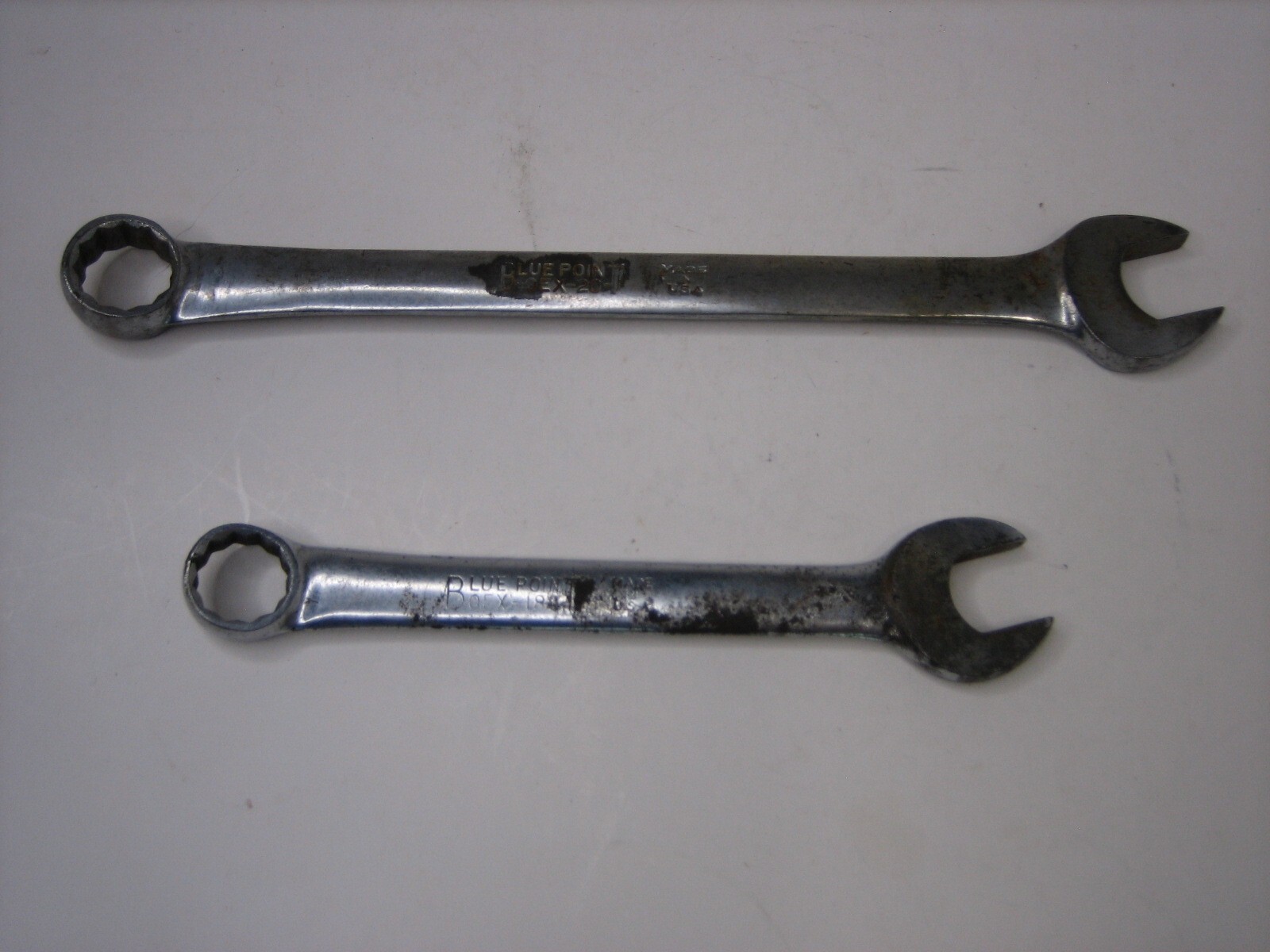 Blue-Point Lot OEX20 5/8″, + OEX-180 9/1 12-point Combination Chrome Wrench USA
