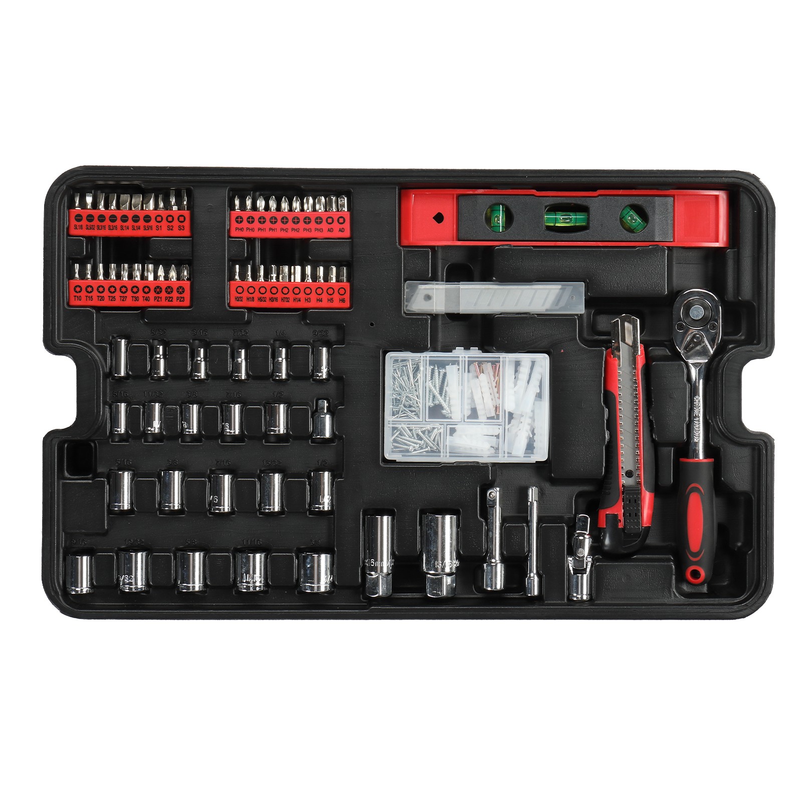 599 Pcs Tool Set Mechanics Tool Kit Wrenches Socket Screwdrivers w/ Trolley Case