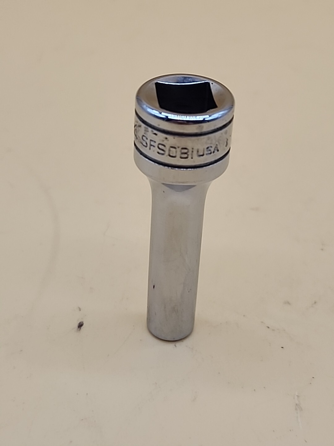 Snap on Tools 1/4″ DEEP 6 Point Chrome Socket 3/8″ Drive SFS081 USA
