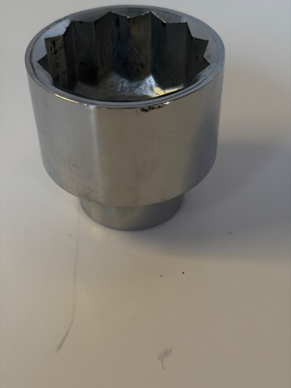 Evercraft brand socket with a polished chrome finish.The size stamped