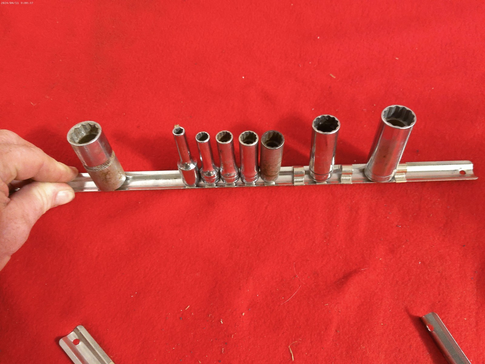Snap On SF Series 8pc 3/8″ Drive SAE 5/16 3/8 7/16 1/2 5/8 3/4 Deep Socket Set