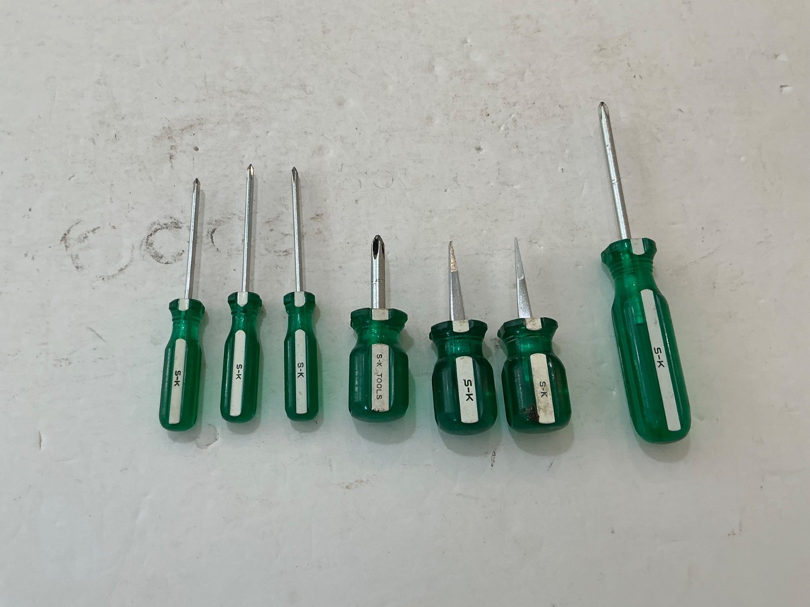 7 assorted S-K screwdrivers slotted & Phillips USA made all for $40
