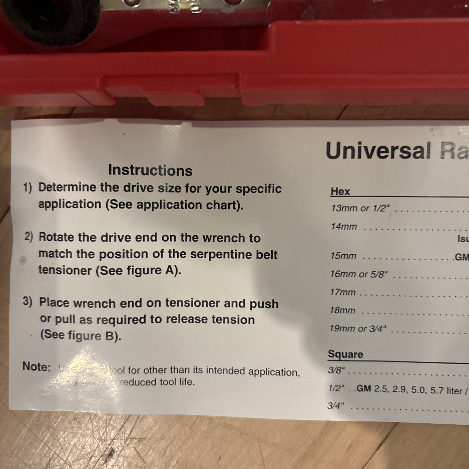 Mac Tools Universal 3– Pc. Ratcheting Serpentine Belt Wrench Set