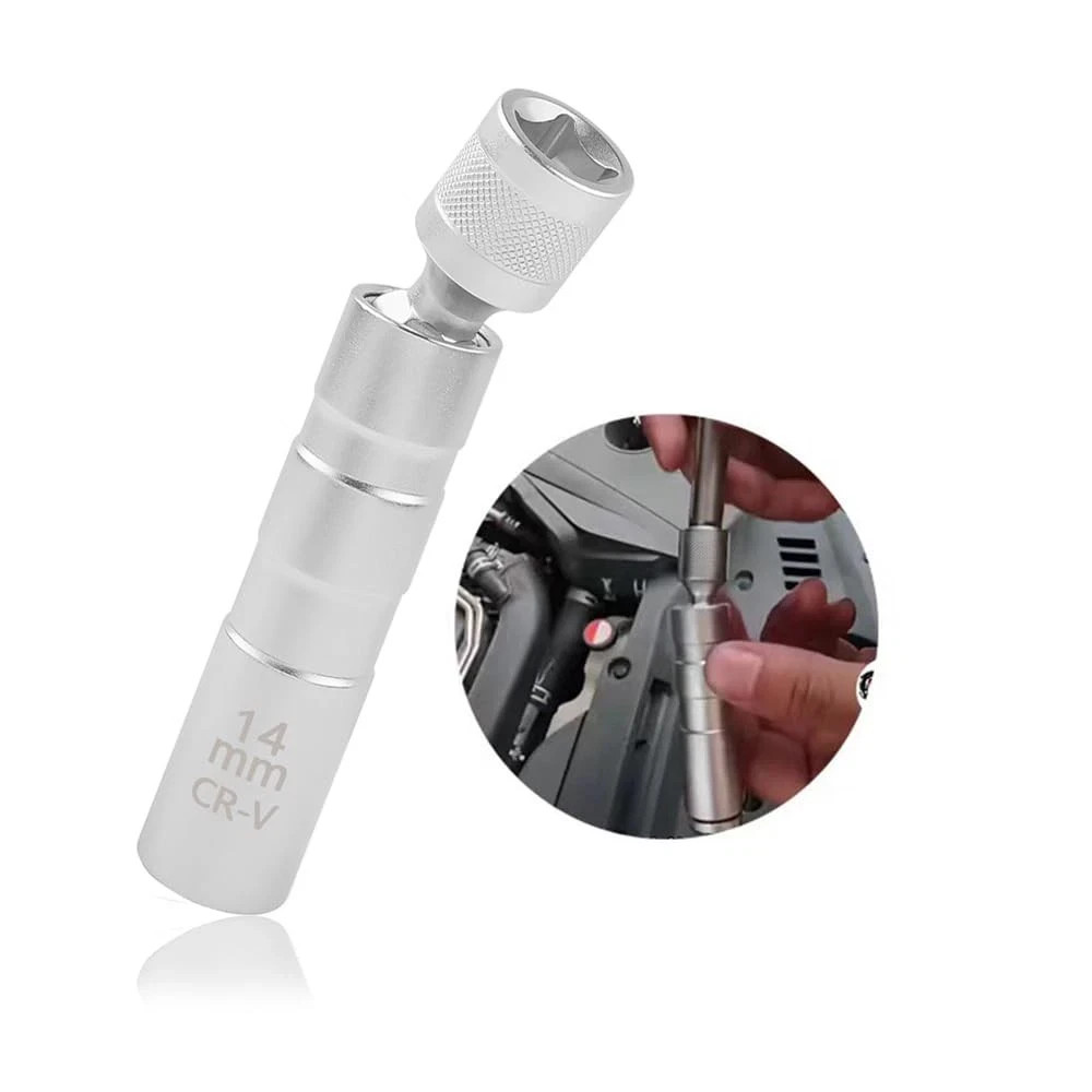 14mm Magnetic Spark Plug Socket 12-Point with 3/8″ Drive 36mm Deep Tool