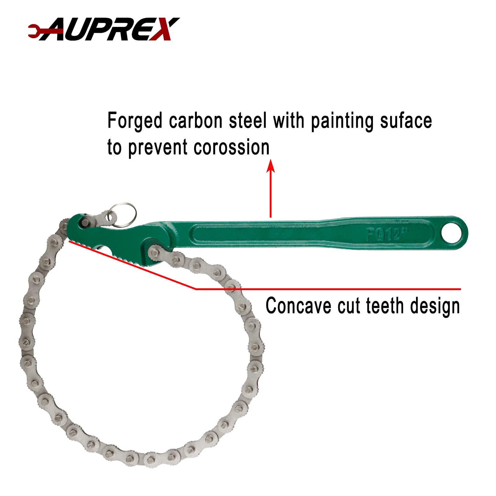 AUPREX 12 Inch Sturdy Carbon Steel Adjustable Heavy Duty Ratcheting Chain Oil…