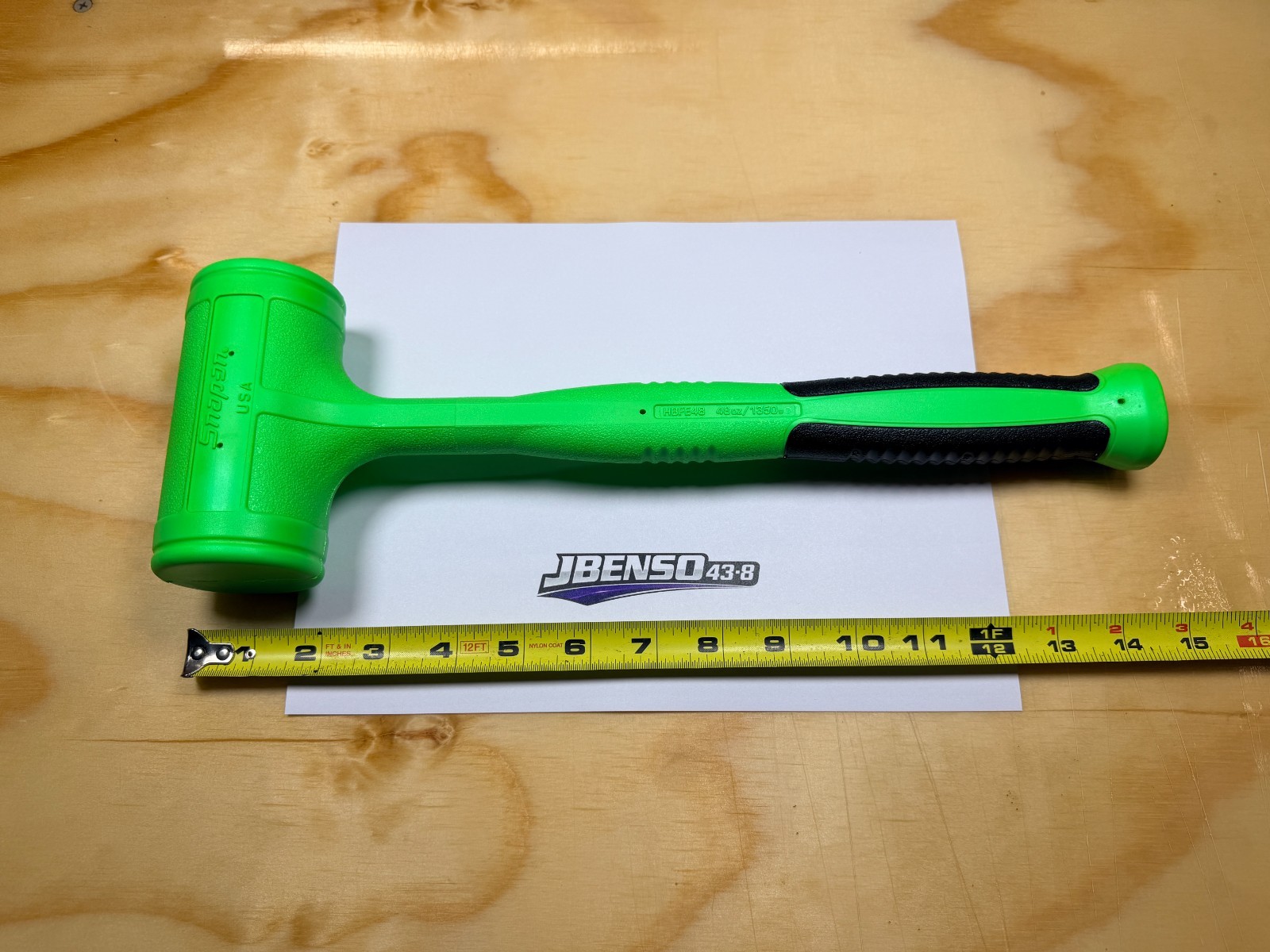 Snap-on Tools USA NEW GREEN 48oz / 1350g Soft Face Dead Blow Hammer HBFE48G