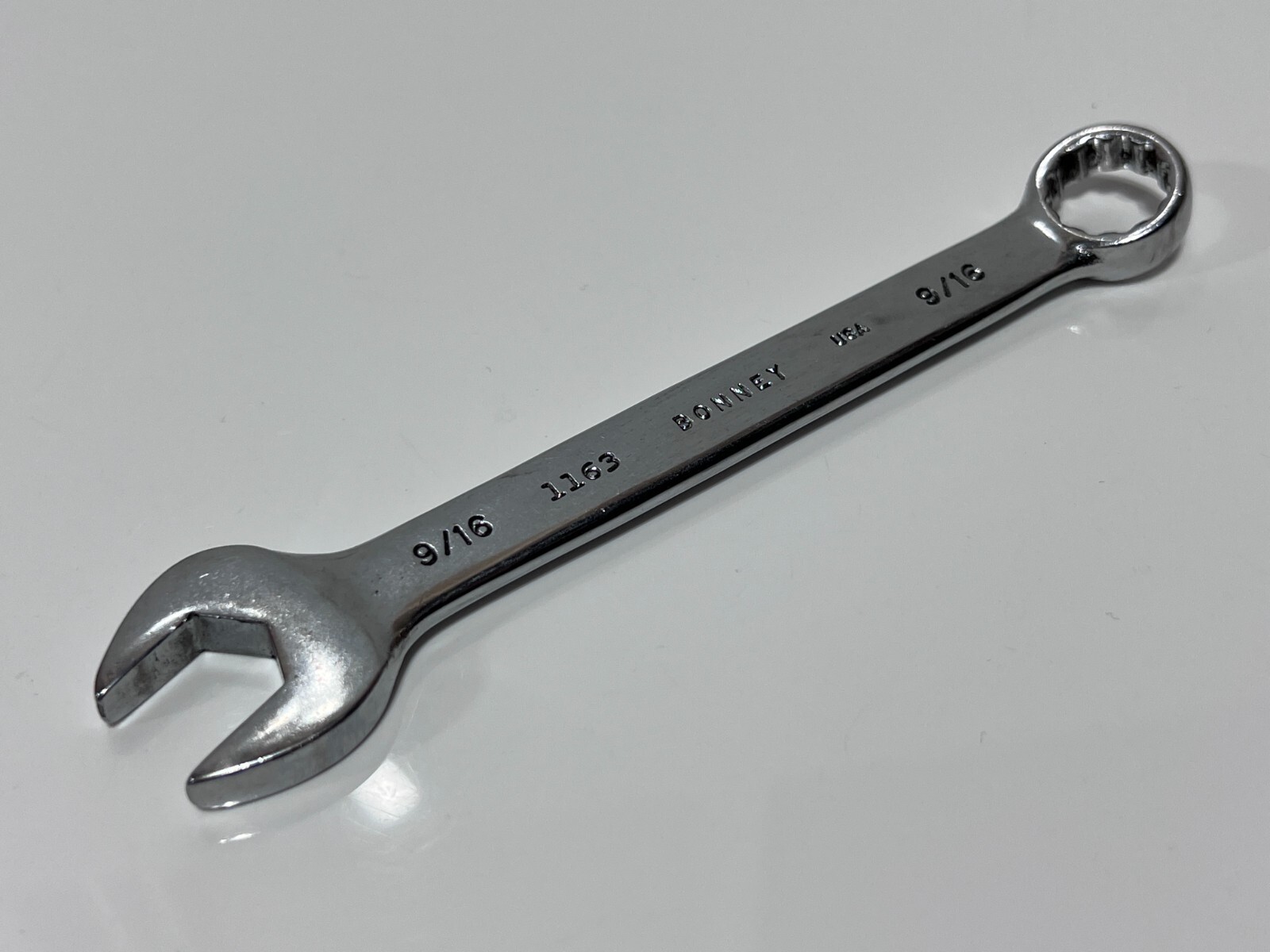 Bonney Tools USA 1163 Full Polish Chrome 9/16″ SAE Combination Wrench – 12 Point
