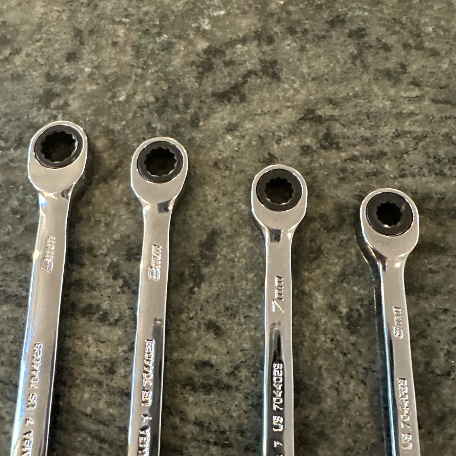 Snap On soxrm704a 4 pc non reversible flank drive plus ratcheting wrench set 6-9