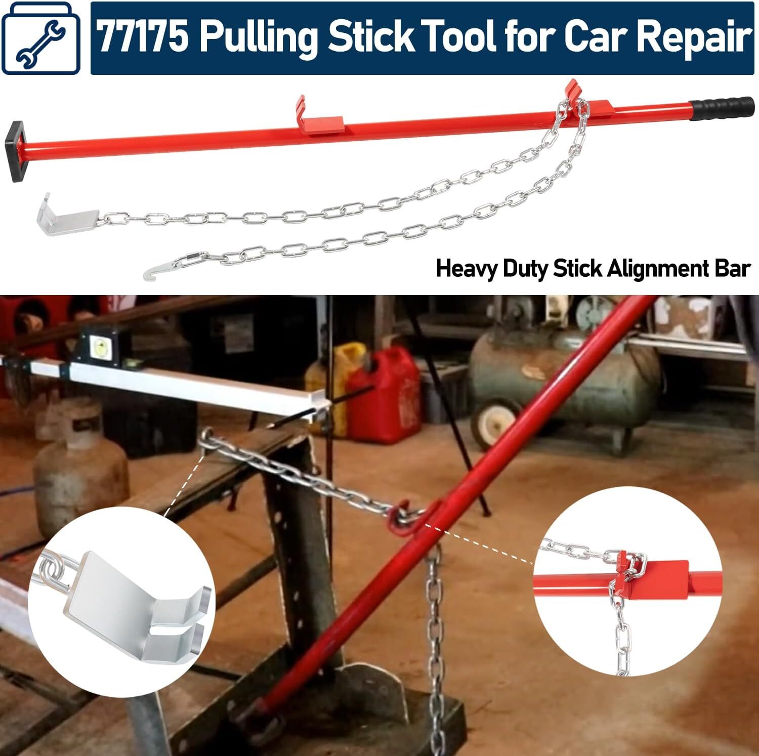 77175 PULLING STICK TOOL FOR CAR REPAIR 52″ AUTO BODY PULLER ALIGNMENT BAR