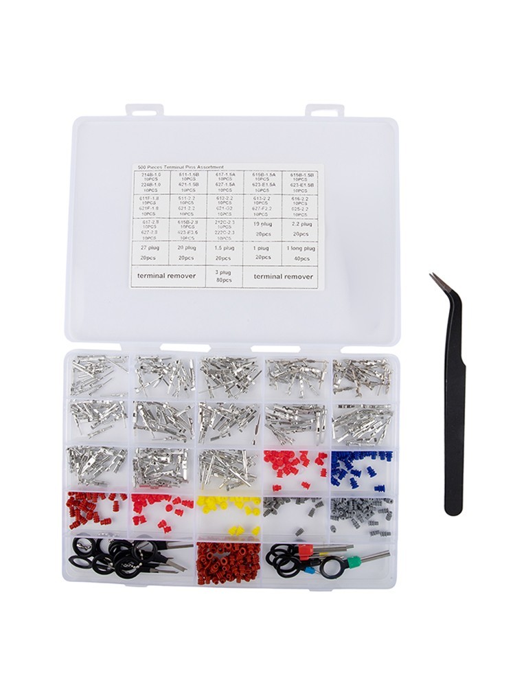 Electrical Connector Pins Kit 500Pcs with Multiple Sizes for Applications