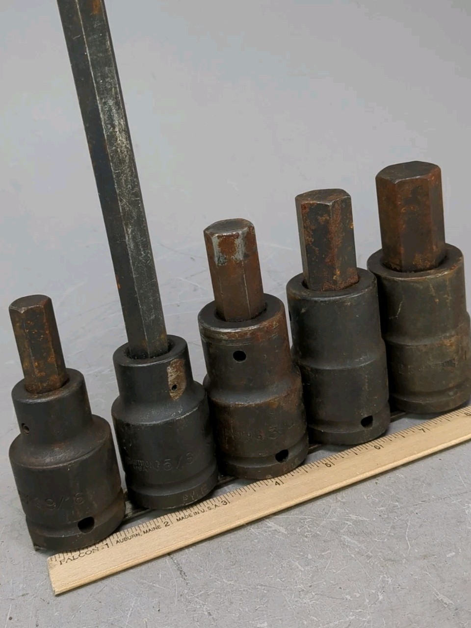 Armstrong 5 Pc XL Impact Hex Bit Socket Set 3/4″ Drive Rail SAE USA 9/16 To 1″