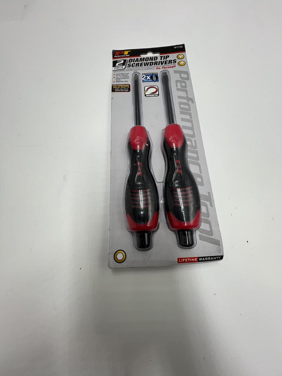 Performance Tool Diamond Tip Screwdriver W1730 Two Piece Set | Go-Through