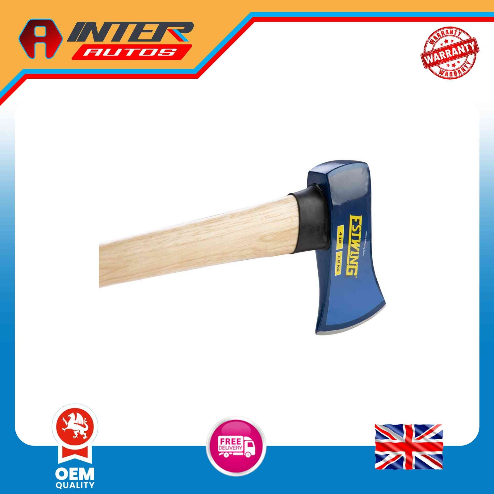 Estwing EAX-436W Axe with Hickory Shaft, 1.8kg/4lb 31625