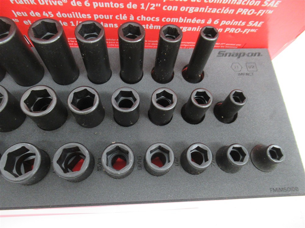 Snap-on 345SIMYFR, 3/8″ to 1-1/4″ Shallow, Semi-Deep, Deep, 1/2″ Drive 6Pt, 45pc
