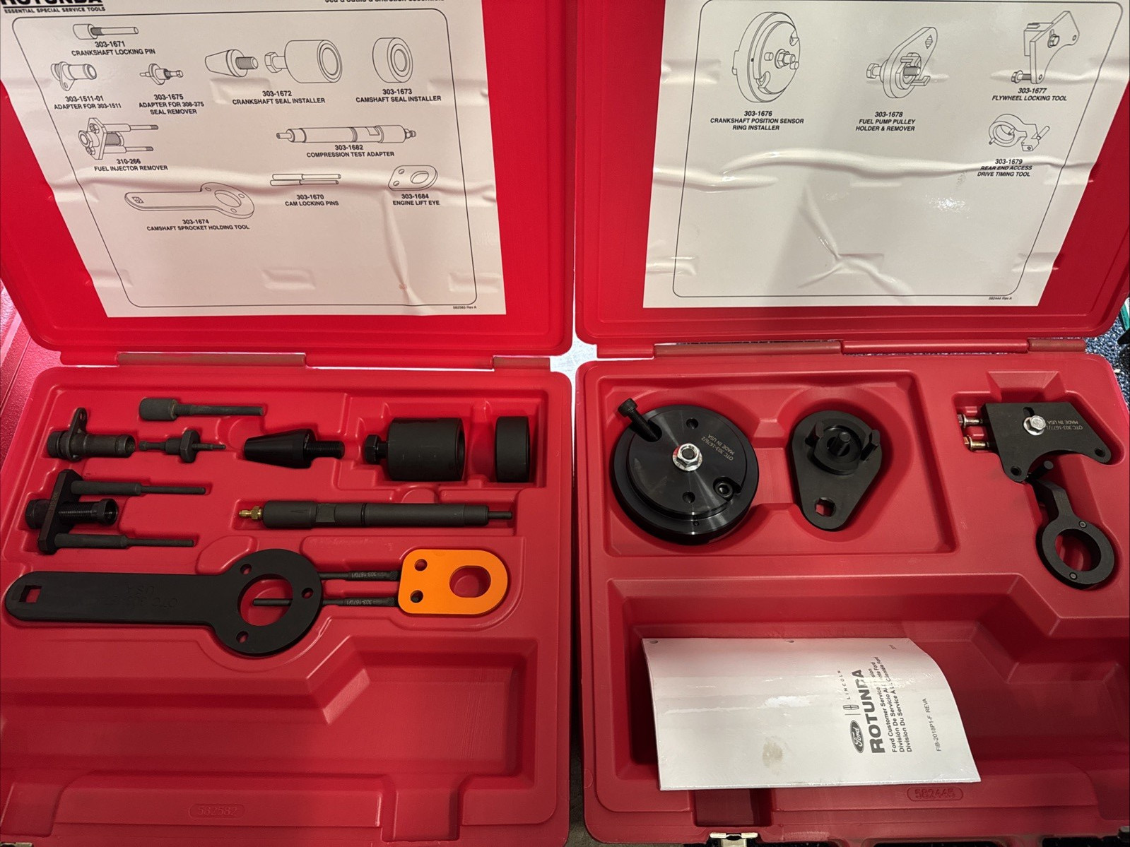 TKIT-2018P1-F Ford Rotunda 3.0L Lion diesel engine tools COMPLETE Set of 2