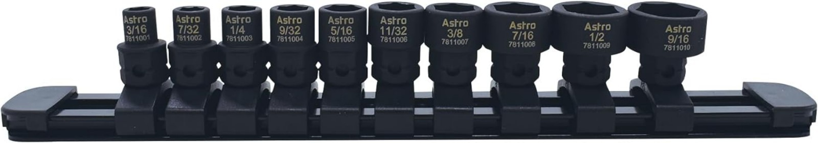 10-Piece Low Profile Nano Impact Sockets, 1/4” Drive – SAE Compliant