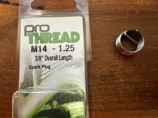 (2) Pro Thread Part # M14 – 1.25 Spark Plug Steel Inserts 3/8″ Overall 11A10