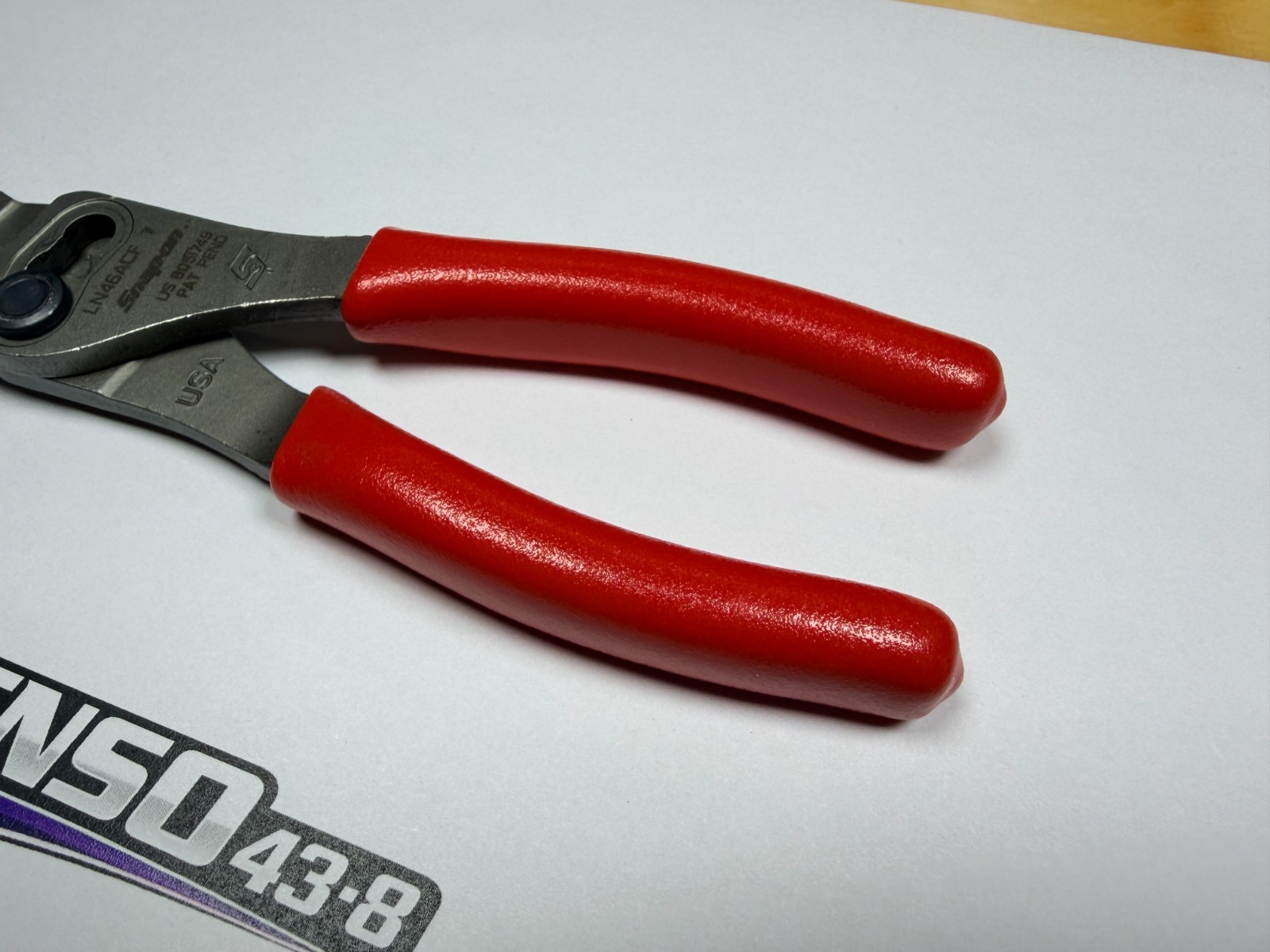 Snap-On Tools USA NEW RED 7″ Soft Grip Long Nose Slip Joint Pliers LN46ACF