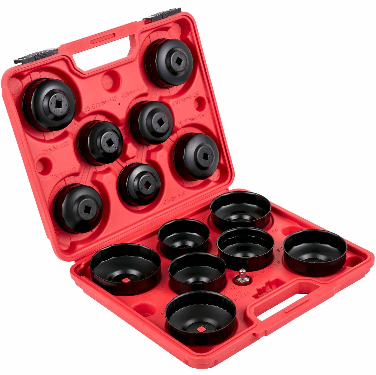 Oil Filter Socket Set Steel 14-Piece Low-Profile with Adapter