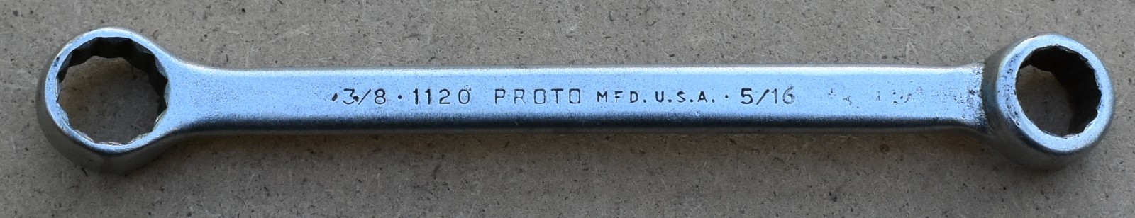 PROTO TOOLS 1120, 5/16″ x 3/8″ 12-POINT DOUBLE BOX END COMBINATION WRENCH