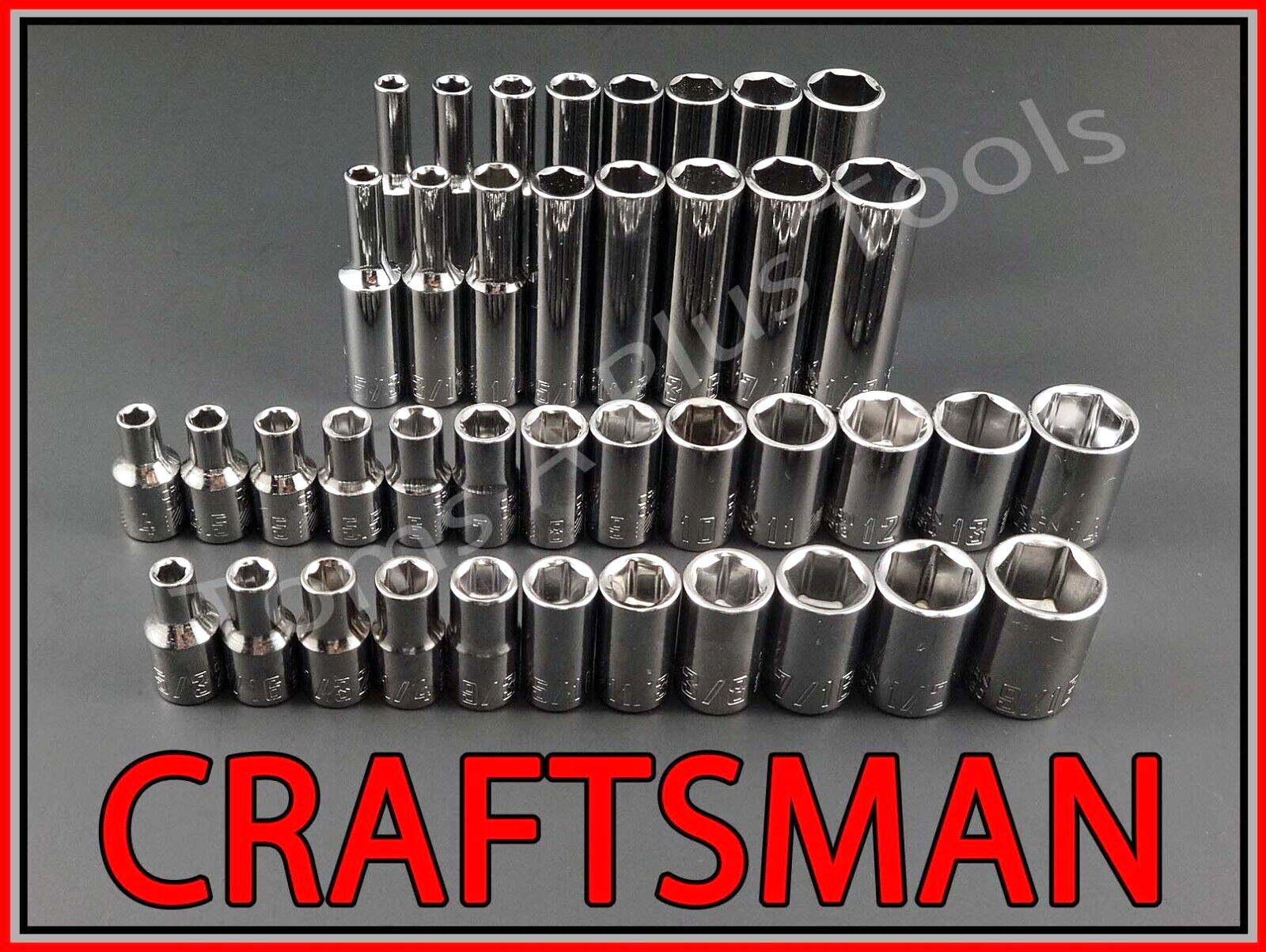 CRAFTSMAN 40pc Short & Deep 1/4 SAE METRIC MM 6pt ratchet wrench socket set