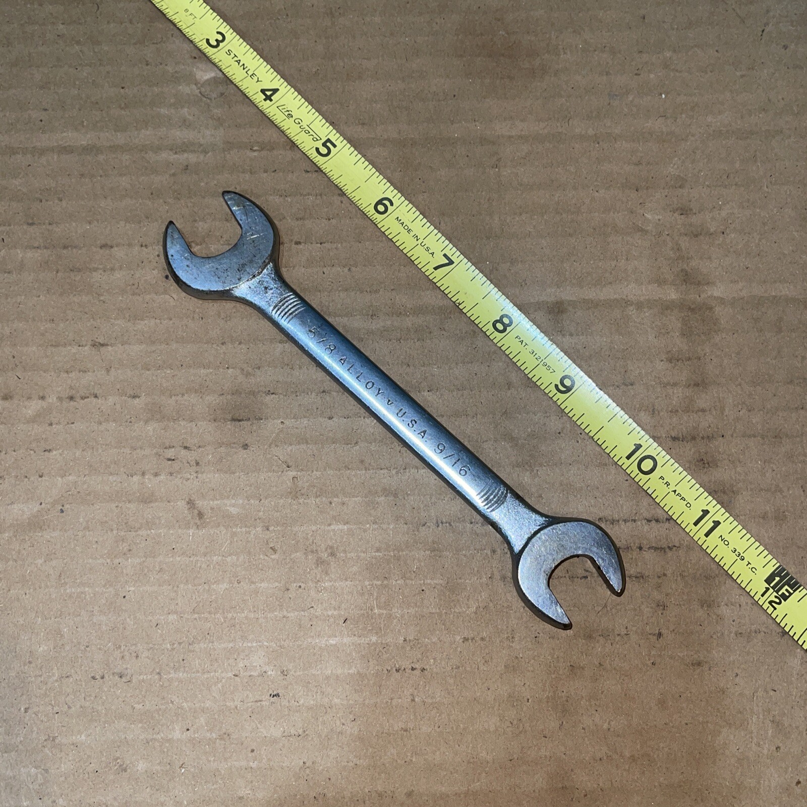 Wizard USA H2082 5/8 in X 9/16 in SAE Open Face Wrench Indestro Vintage