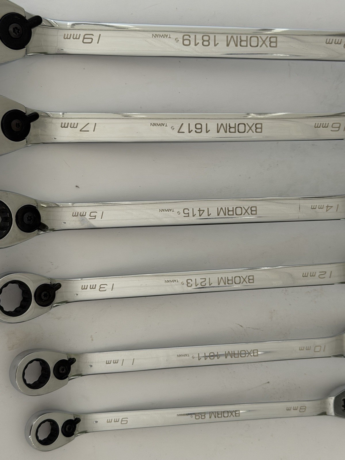 Blue Point Snap On 6pc Metric 9-19mm Ratchet Box Wrench Set BXORM706 w/ Tray USA