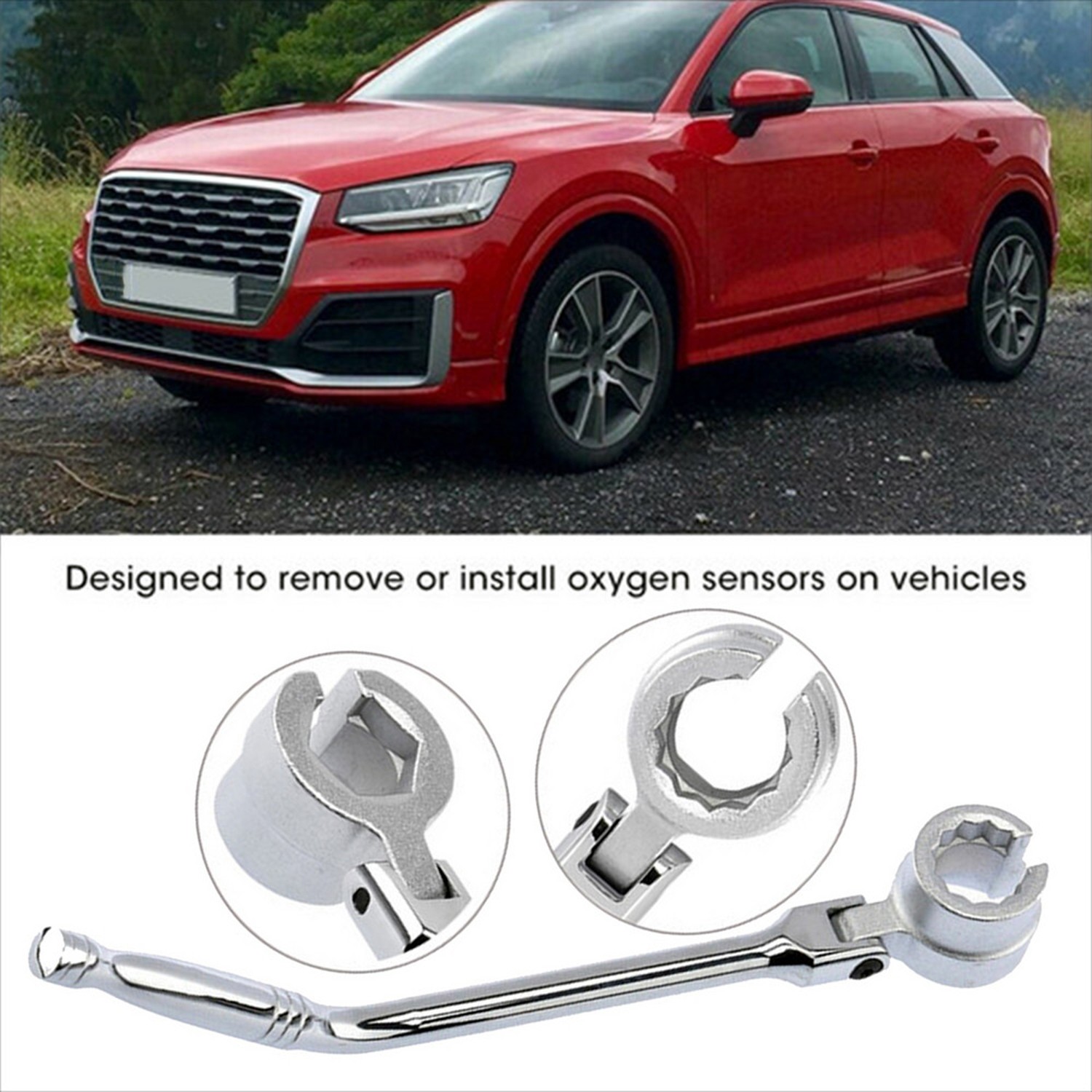 Double Sided Flexible O2 Sensor Wrench, 6 and 12 Point Socket Head 7/8″ (22mm)