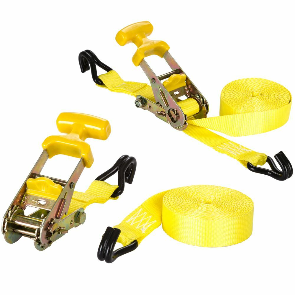 1-Pack Ratchet Straps with J-Hooks 1-1/4″ x 15′