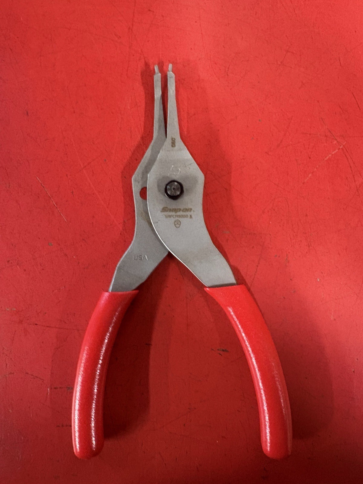 New SNAP-ON 9-1/4″ LONG RED VINYL GRIPS SNAP RING PLIERS #SRPCR9000