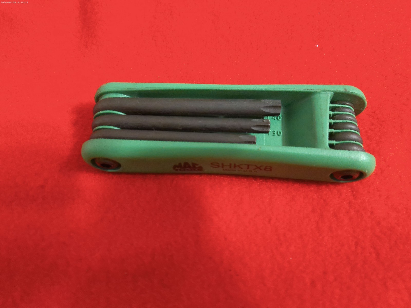 MAC Tools USA SHKTX8 8pc Torx T8-T40 Fold-Up Hex Key Set Tool – Green Grip