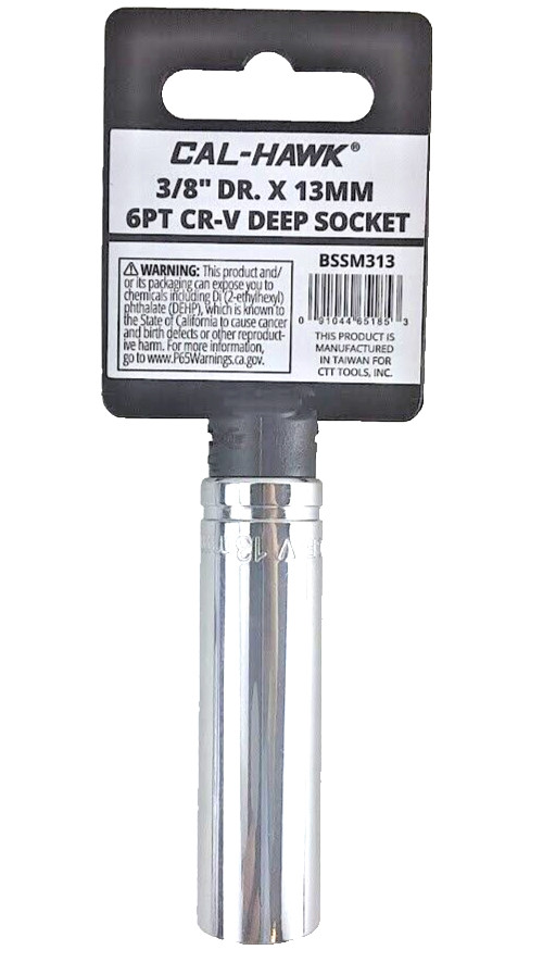 3/8″ DR. X 13 MM DEEP 63mm Length SOCKET 6 POINT Chrome-Vanadium CR-V MATERIAL