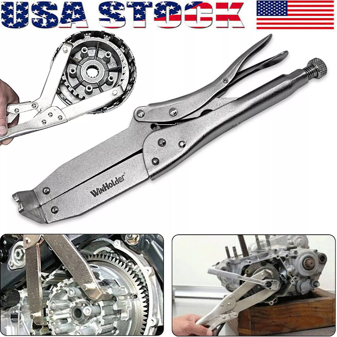 US Motorcycle Clutch Hub Basket Holder Flywheel Holding Hand Tool Lockable Clamp