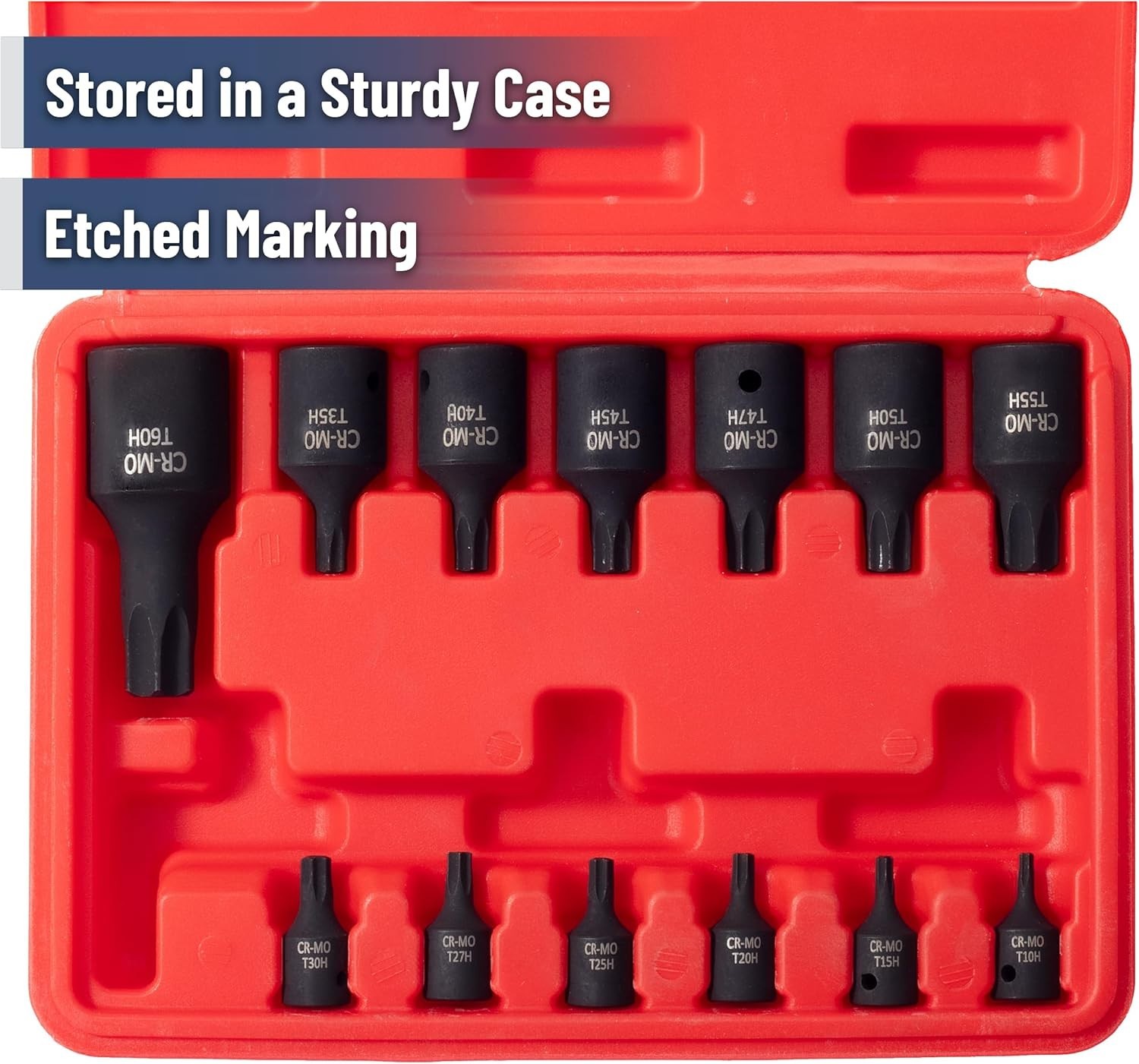 Versatile Bates Torx Bit Set, 13 Pieces, T10-T60, Compatible with All Drives