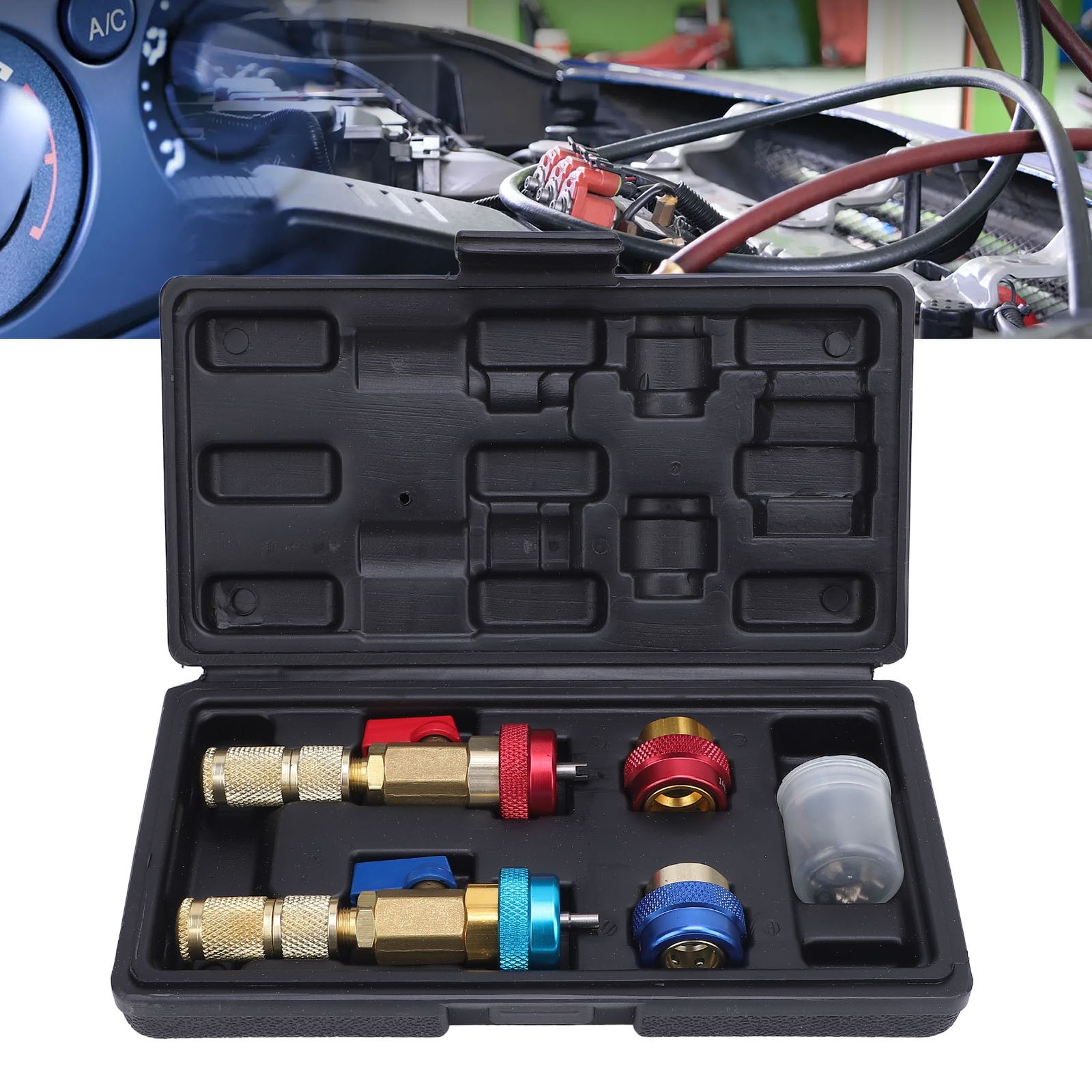 R134A Valve Core Quick Remover Installer Kit Stainless Steel Brass High Low FXMC