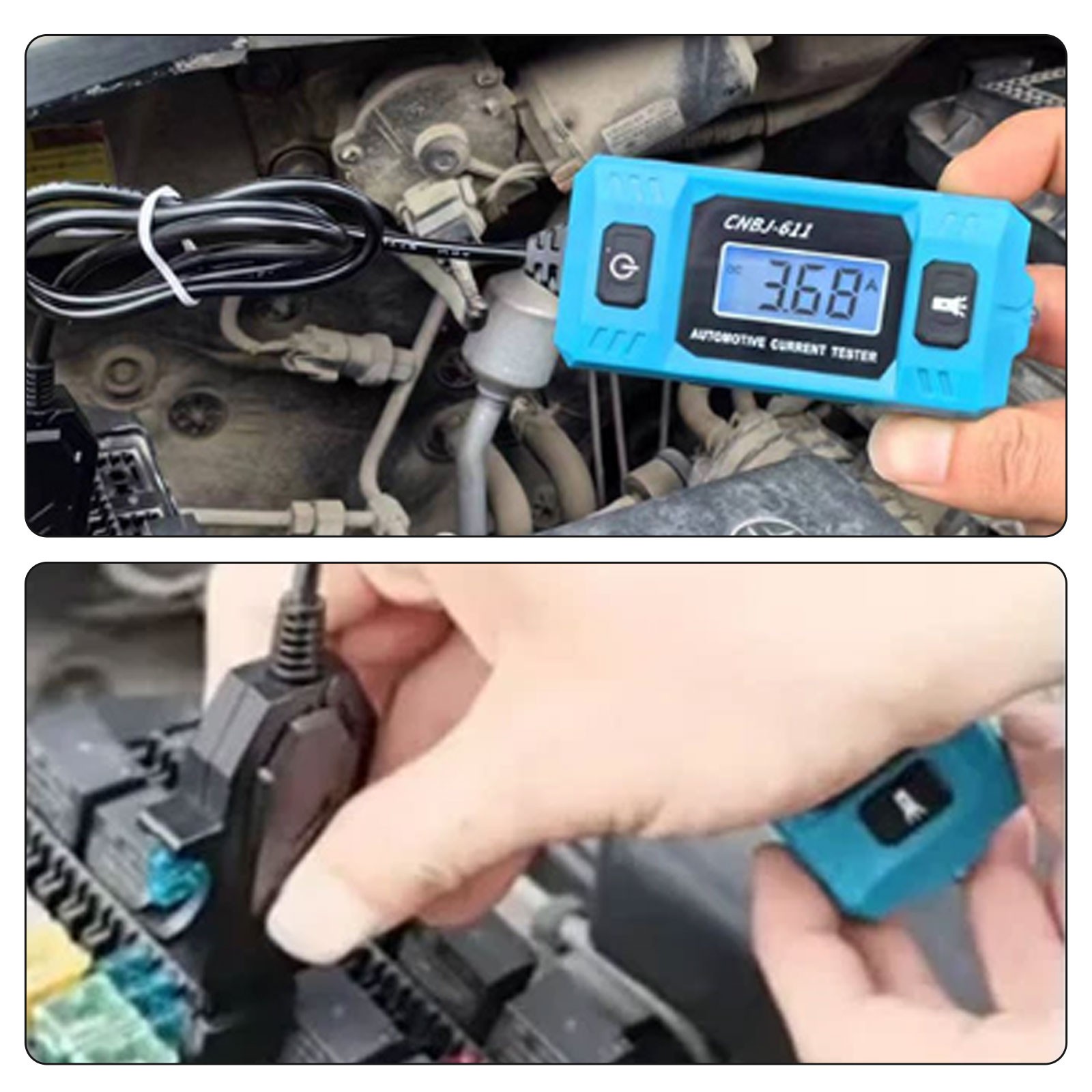 Car Circuit Tester with LED Display for 12V and 0 01 to 19 99 Amp Range