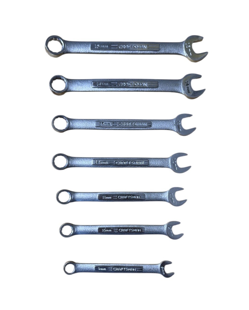 Vintage Craftsman 12-Pt Metric Combination Wrenches Set 9mm-15mm Forged in USA