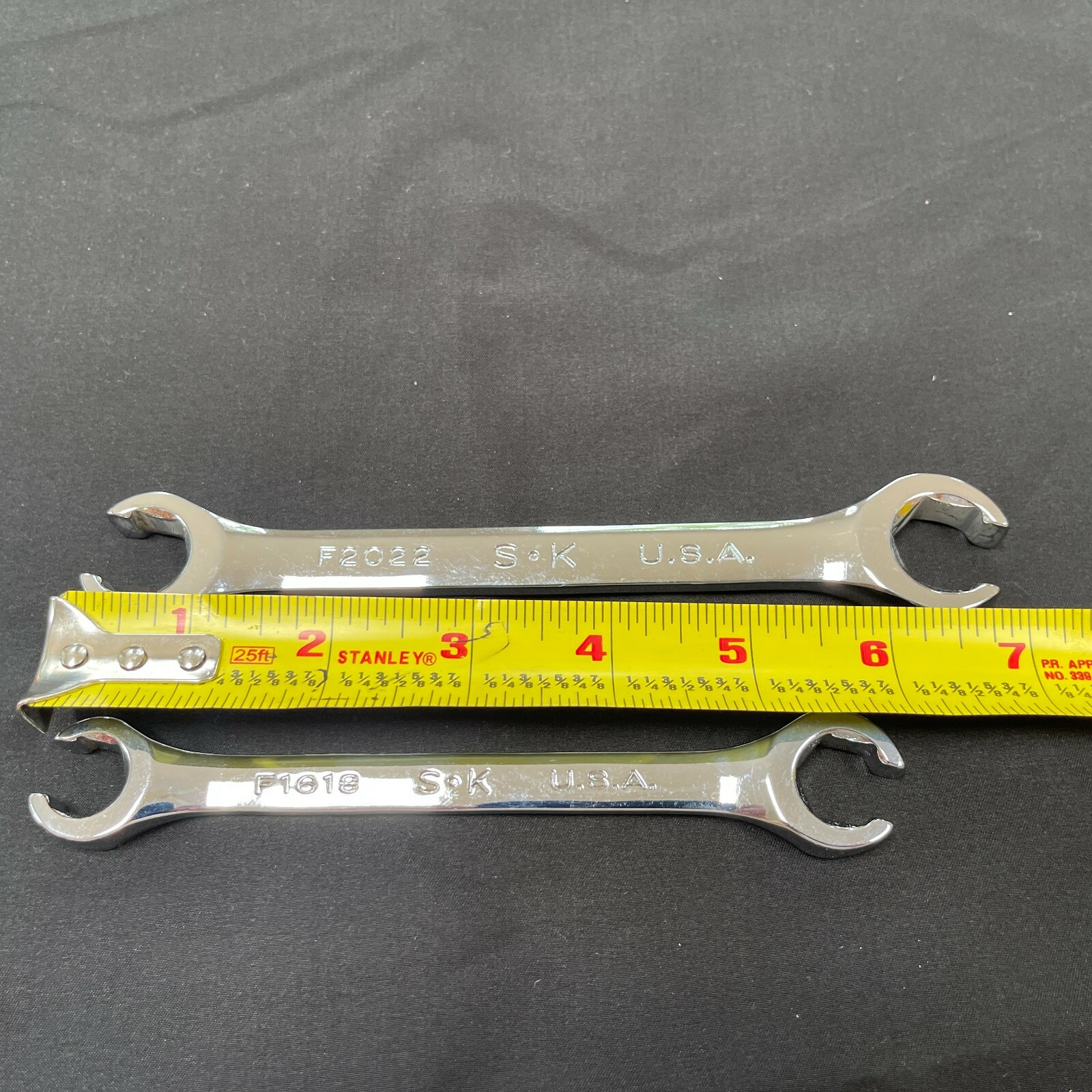 SK TOOLS USA FLARE NUT LINE WRENCH 2 pc SET 1/2 x 9/16 F1618 & 5/8 x 11/16 F2022