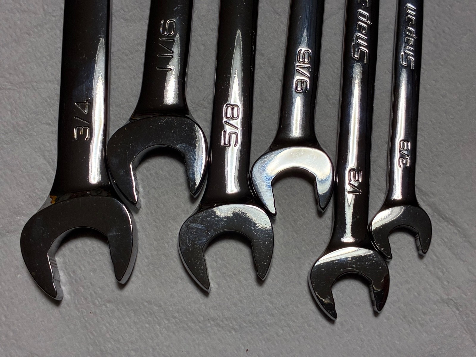 Snap-on SOEXR Gear Ratcheting Wrench Set 6pc 3/8″-3/4″ SAE USA Near New