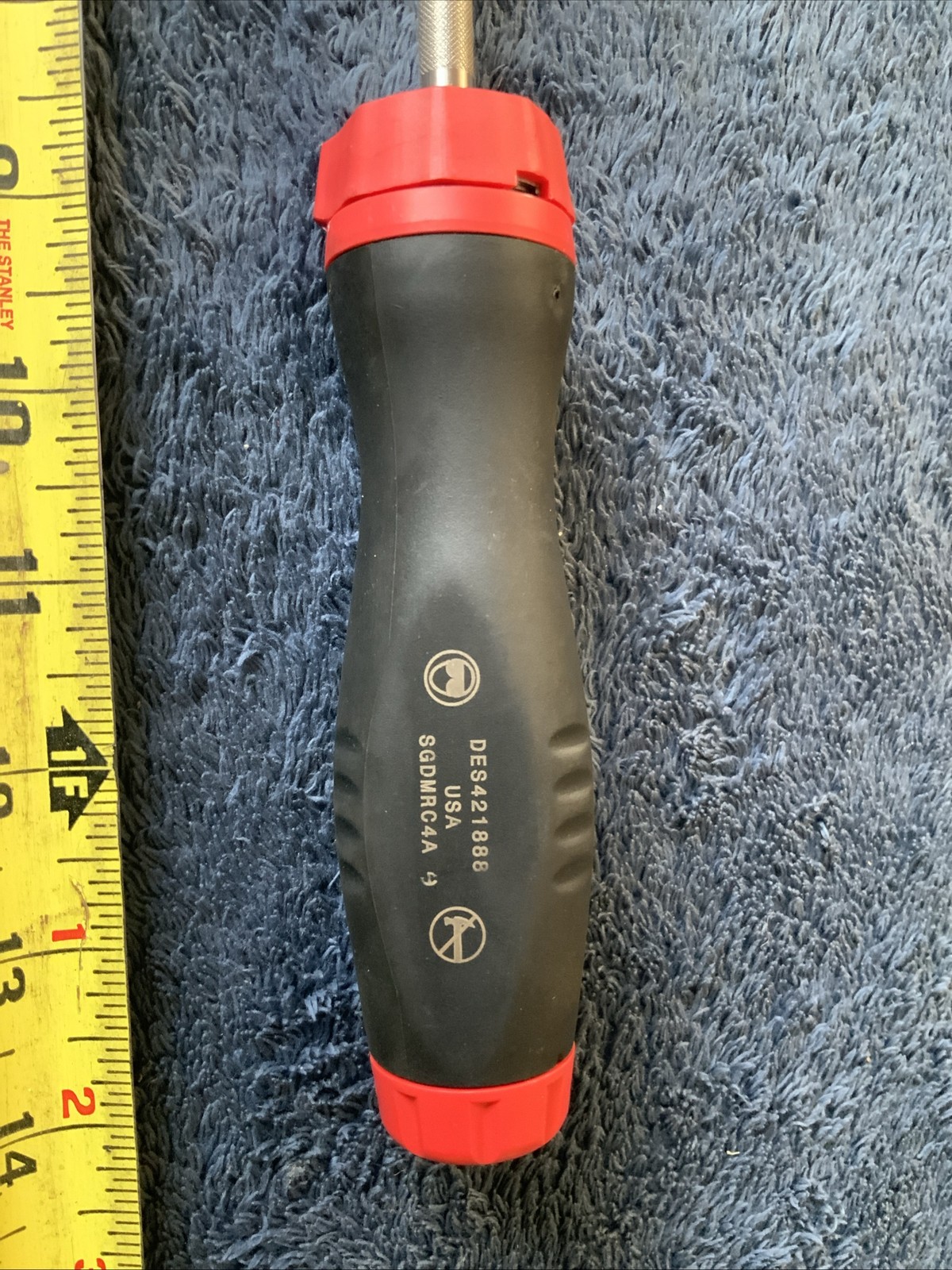 Snap On Ratcheting Screwdriver, Red, Sgdmrc4a…red…used Once….