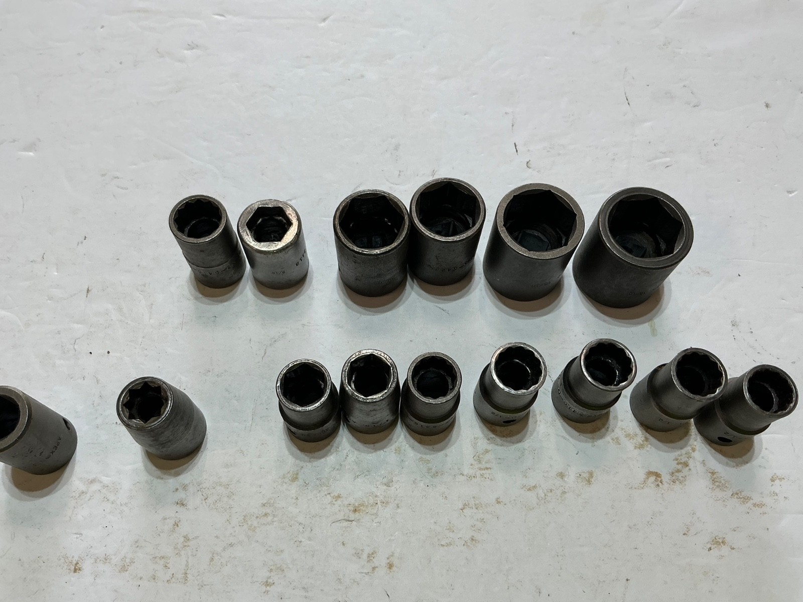 15 asst Apex 1/2″ drive shallow impact sockets 6 and 12 pt all for $25 OBO