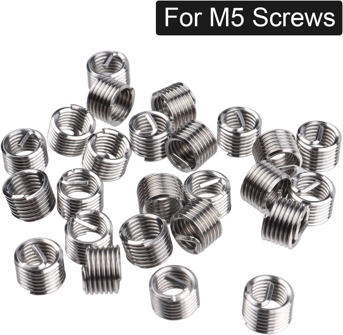 30PCS M5 Thread Repair Kit M5 x 0.8mm Helicoil Insertion Tool Thread Restorin