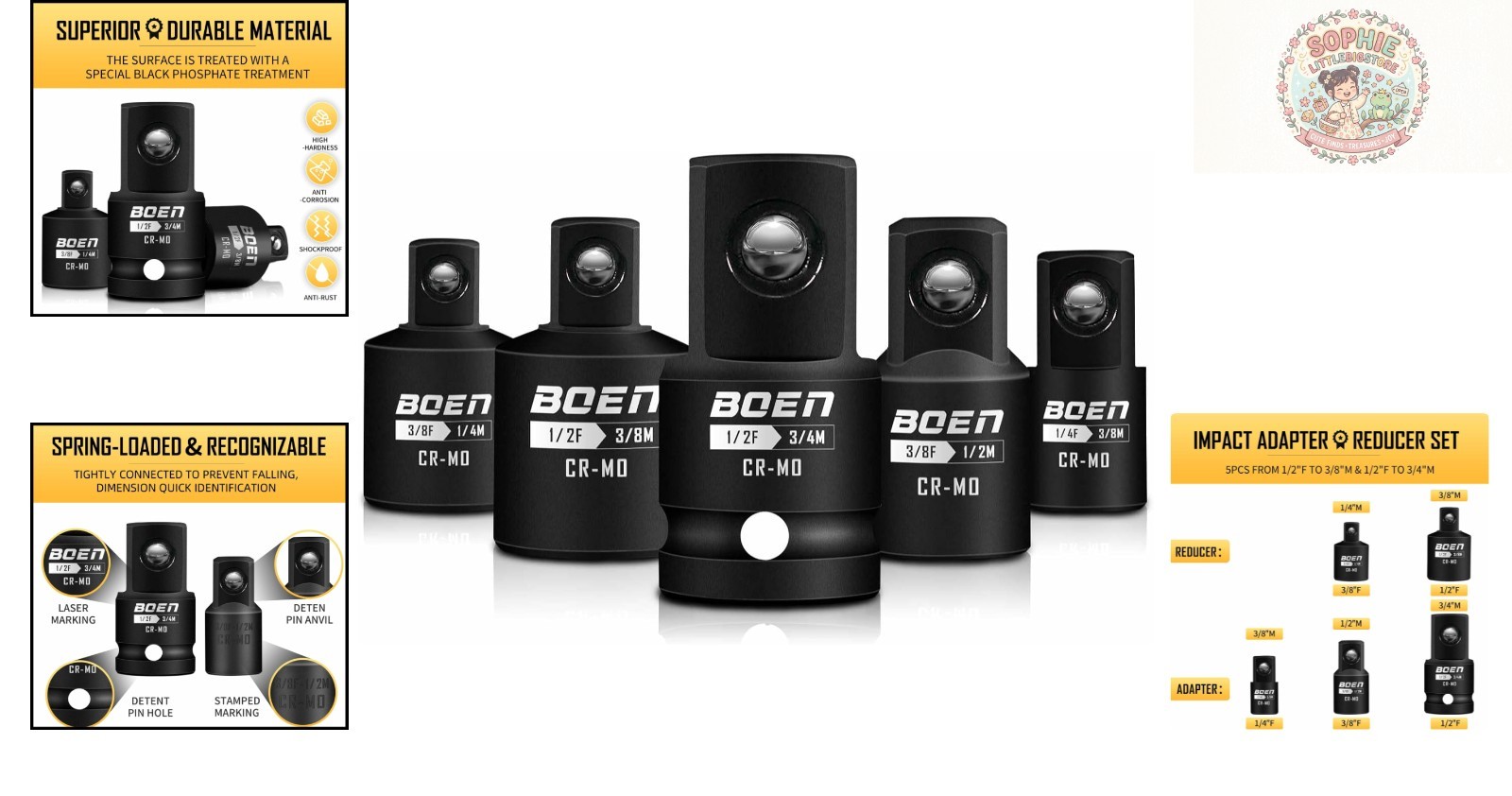 Durable Impact Socket Adapter Set – Corrosion-Resistant with