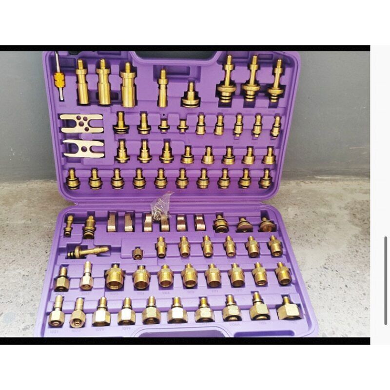 78pcs Auto A/c Air Conditioner Leak Detection Plug Pure Copper Repair Tools Set