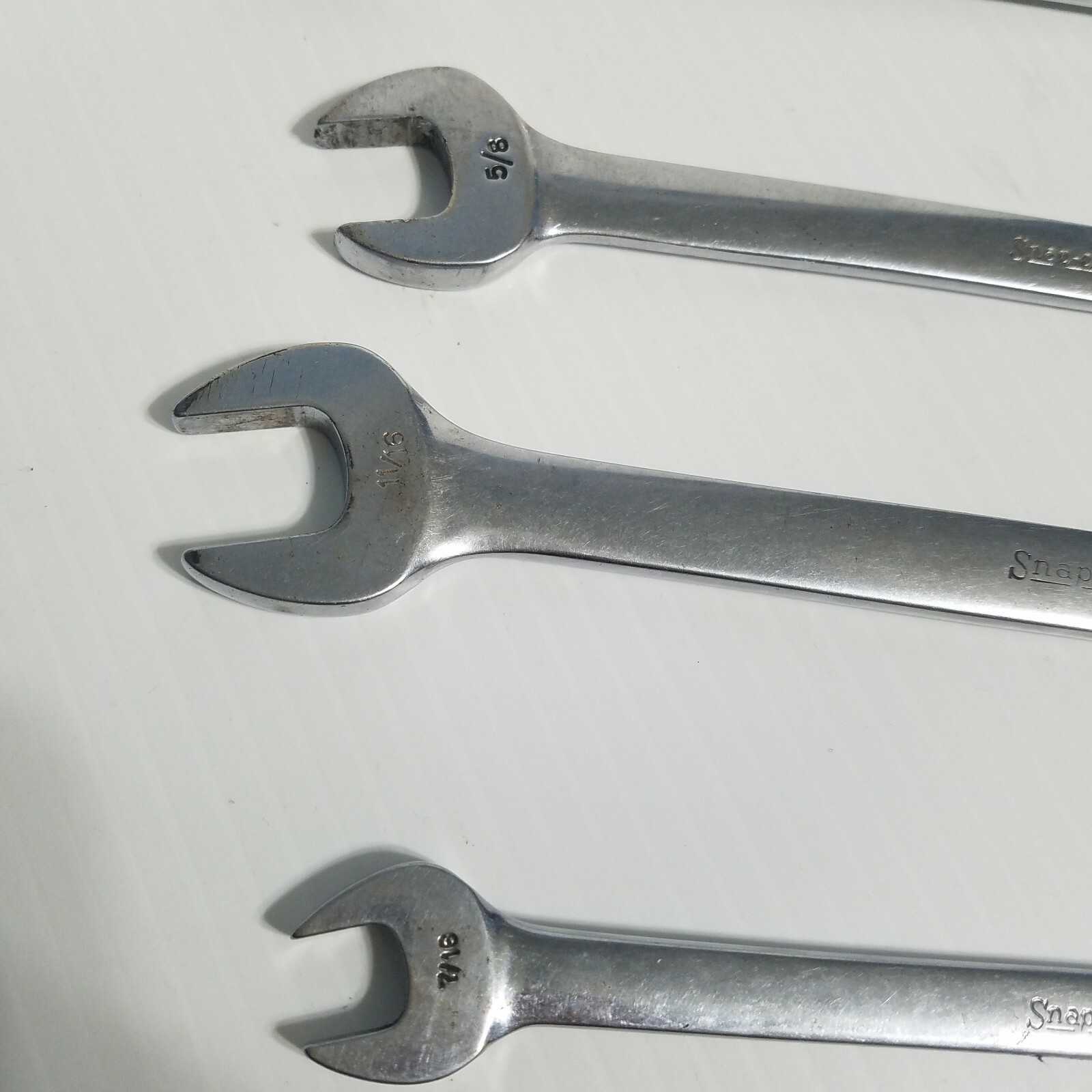 Lot of 5 Snap-on Combination Wrenches 7/16 7/8 5/8 11/16 13/16 12 point OEX USA