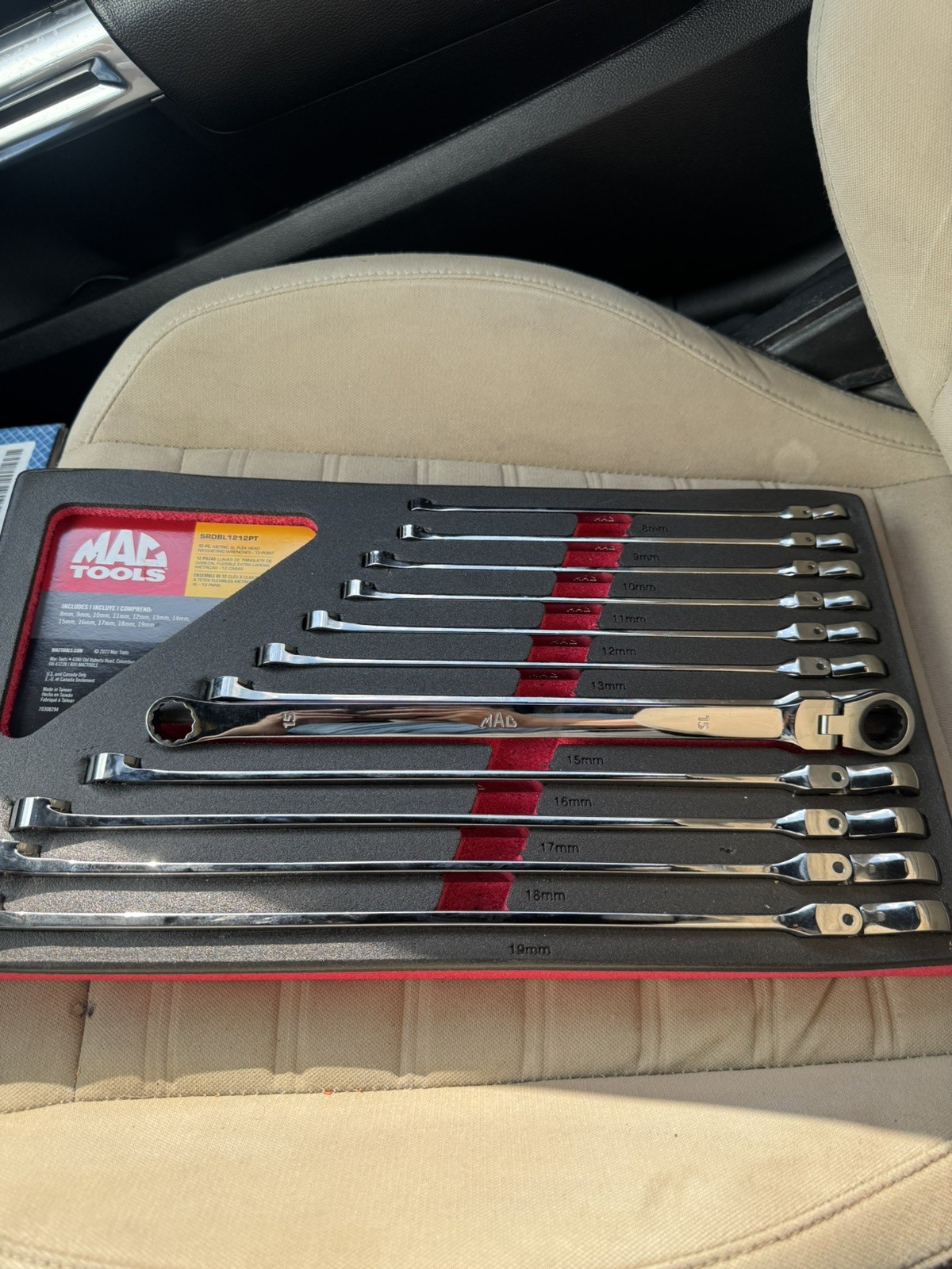 Mac Tools SRDBL 1212PT Ratchet Head Set 12-Piece, Extra Long Flex
