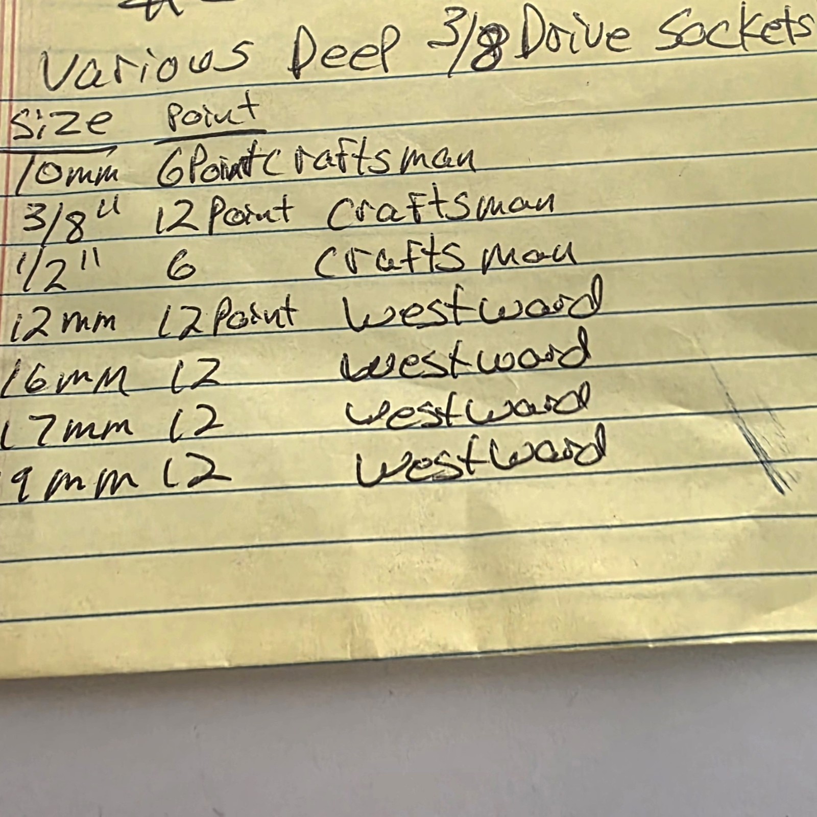 Used Various Deep 3/8 Drive Sockets See Pics for Descriptions #0776