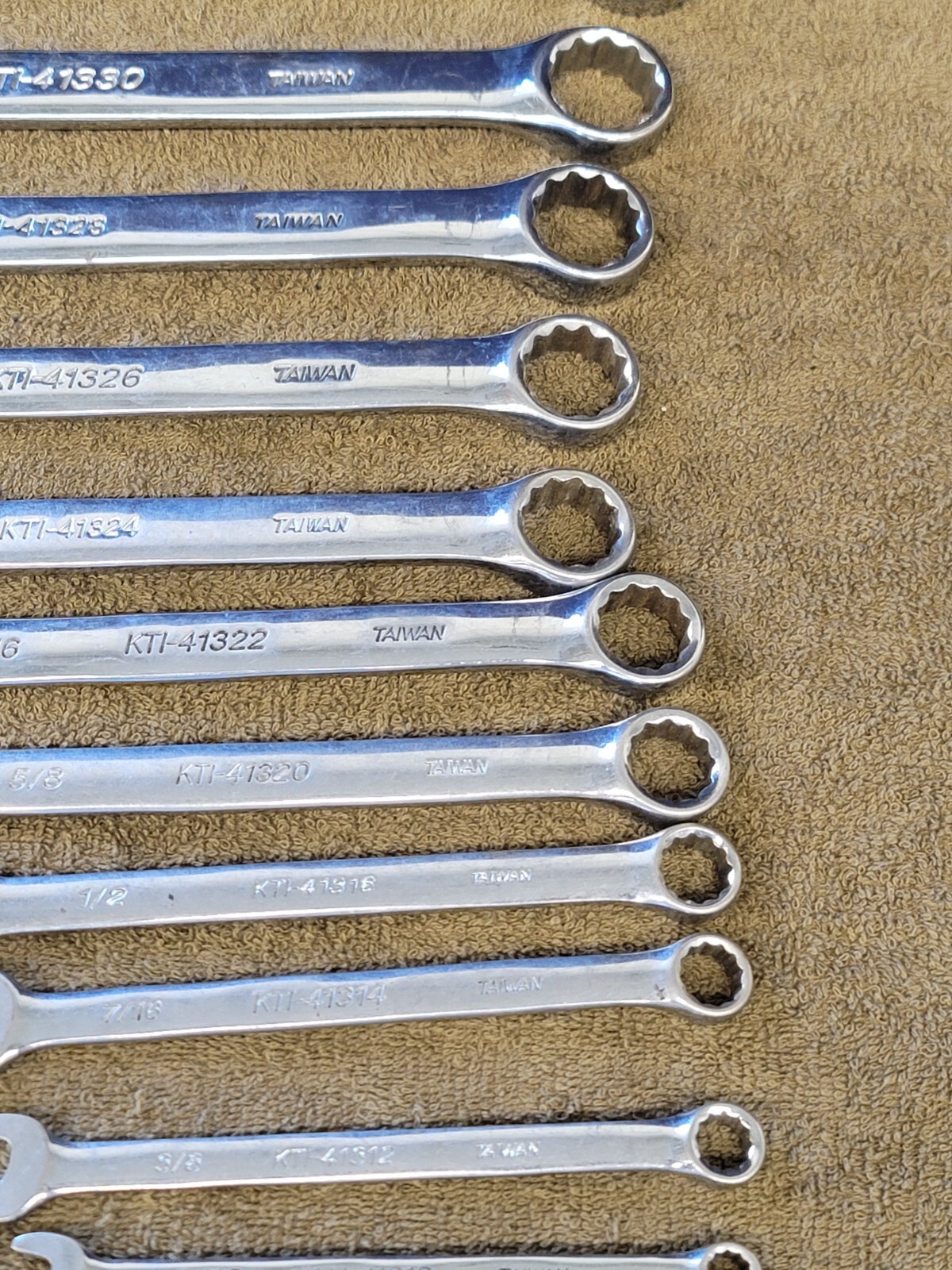 K Tool KTI Sae Combination Wrench Set 1″ 15/16 7/8 13/16 3/4 11/16 1/2 3/8 5/16